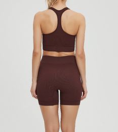 Women's Fashion Slim Fit High Waist Hip Lift Stretch Tight Yoga Shorts (Option: M-Wine Red)