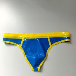Natural Latex Men's Low Waist Underwear (Option: Blue-2XL)