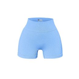 Women's Fashion Slim Fit High Waist Hip Lift Stretch Tight Yoga Shorts (Option: L-Sky Blue)