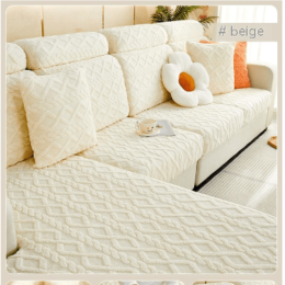 Stretch Slipcover And Fleece Slipcover Cover (Option: Offwhite-Back pillow M)