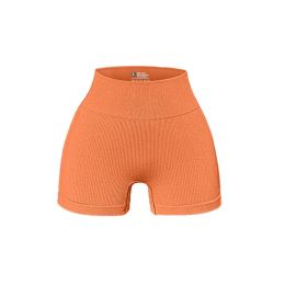 Women's Fashion Slim Fit High Waist Hip Lift Stretch Tight Yoga Shorts (Option: M-Orange)
