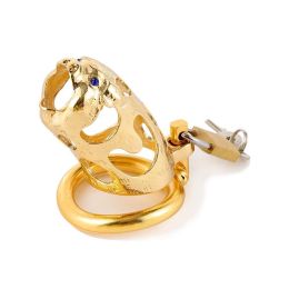 Metal Stainless Steel Male Chastity Device (Option: Gold-50MM Ring)