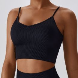 Seamless Knitted Thread Yoga Suit (Option: Black Beauty Back-L)
