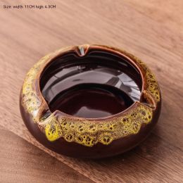 Nordic Style Light Luxury Ceramic Ashtray Household (Option: Kiln Baked Yellow)