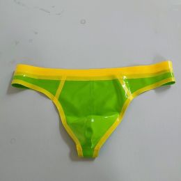 Natural Latex Men's Low Waist Underwear (Option: Grass Green-2XL)