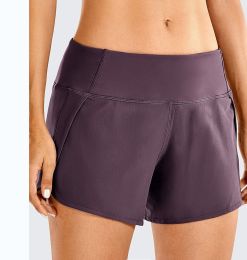 Women's Fashion Wardrobe Malfunction Avoiding Running Training Workout Pants (Option: Purple-S)