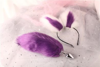 Remove Purple Tail Plush Hairpin Ears (Option: Anal plug 2.8white purple)