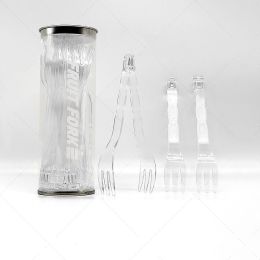Fruit Fork Set Detachable Two-in-one (Option: Clear)