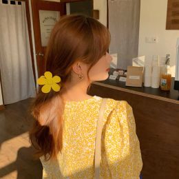 Summer Back Head Flower Hair Clip Girl's Hair Hoop (Option: 2 Yellow)