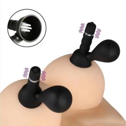 2pcs Sex Clitoris Stimulator Vibrator Nipple Sucker Breast Enlargement Brush Clit Vibrator Female Masturbator Adult Sex Products (Color: Black)