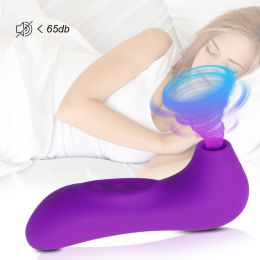 Clit Sucker Vibrator Blowjob Tongue Suck Licking G Spot Massage Clitoris Stimulator Nipple Sucking Erotic Sex Toys For Women Sex (Color: purple)