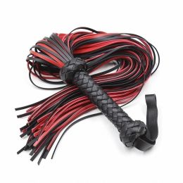 New BDSM PU Leather Whips Adults Tassel Tails Bondage Flogger Handle Spanking Knout Sex Slave Game Flirt Erotic Toys For Couples (Color: 1)