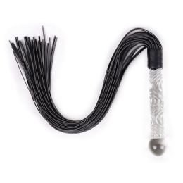 Long Glass Handled Whip Crystal Penis Leather Whip Glass Dildo Masturbation Sex Whip Sexy Adult Games Products Adult Game Tool (Color: 1)