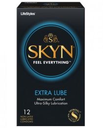 Lifestyles Skyn Extra Lubricated Condoms Box Of 12 (SKU: TCN-7627-77)