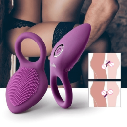 Penis Ring Vibrating Clitoris Stimulator G Spot Sex Toys For Couple Vibro Delay Lick Vagina Orgasm Lock (Color: pink)