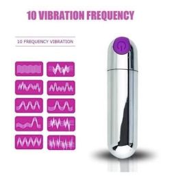 Mini Bullet Vibrator 10 Speed  USB Charging G Spot Vibration (Color: sliver)