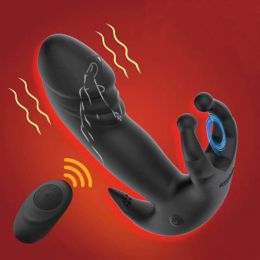 Prostate Stimulator Vibrator Gay Sex Toys Male Prostate (Color: Black)
