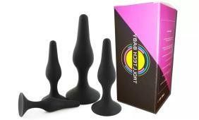 Troll Tech Anal;  Butt Plug Trainer Kit â€“ 4 pieces (Color: Black)