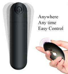 Powerful Vibrating Bullet with Remote Control - Black (Color: Black)