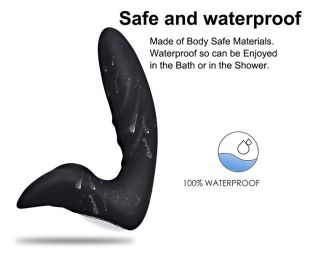 Hot Sale Electric Silicone Male Dildo G-Spot Anal Vibrator Prostate Massager Vibrator Gay Anal Plug Vibration (Color: Black)