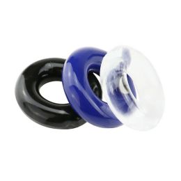 Pack of 3 Cock Ring Super Stretchy Strong Stay Harder Penis Rings ED Solution (Color: Black)