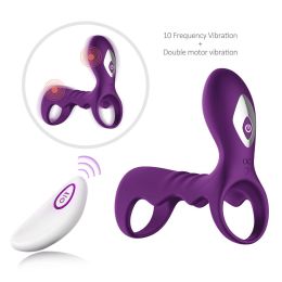 USB Charging Male Vibrating Ring, 9 Speed Vibrating Ring Vibrating Band (Color: purple)