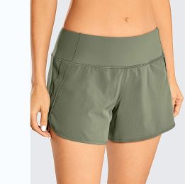 Women's Fashion Wardrobe Malfunction Avoiding Running Training Workout Pants (Option: Green-L)
