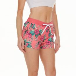 Women's Versatile Casual Fashion Slim Semi-Elastic Waist Beach Pants (Option: Red Bottom With Pattern-L)