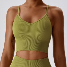 Seamless Knitted Thread Yoga Suit (Option: Lime Green Back-S)